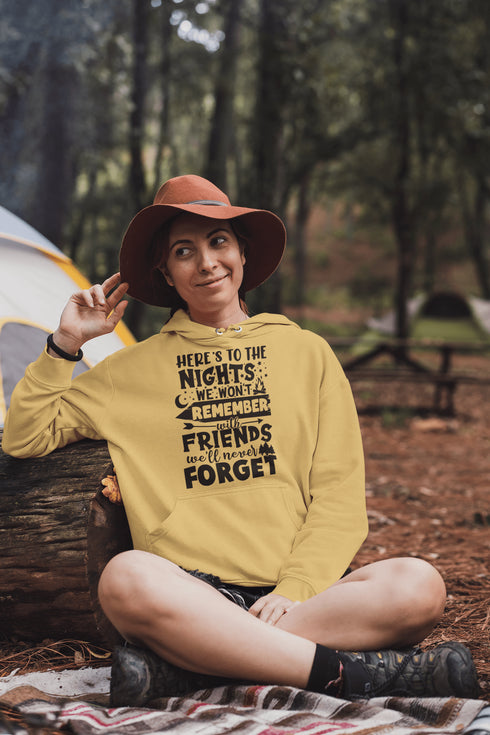 C & Win Sports Here's To The Nights We Won't Remember Hoodie Gold / S - C & Win Sports